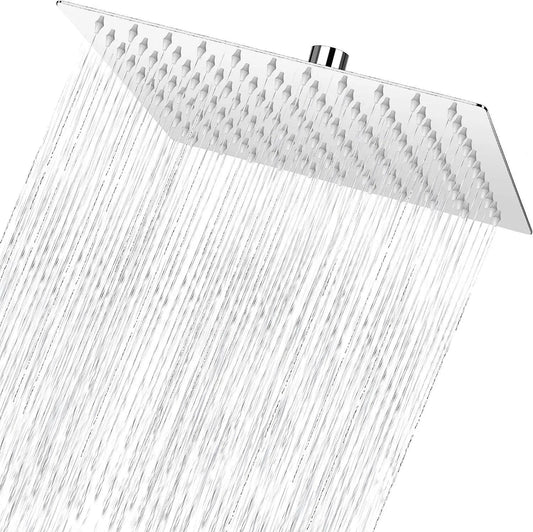 Fossa Rain Overhead Shower Square 304 Stainless Steel Rain Showers Overhead Wall Mounted, With  Arm