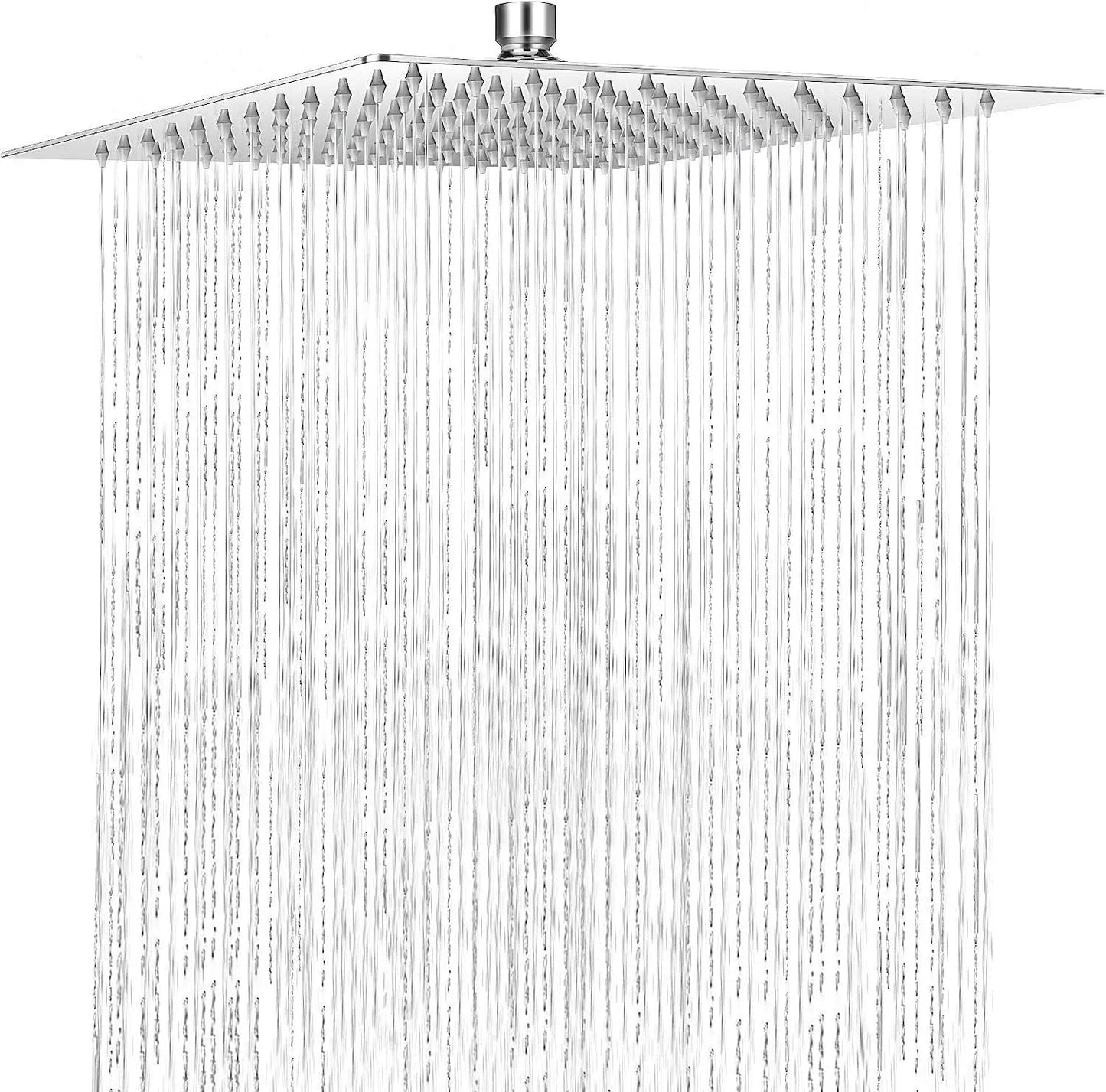 Fossa Rain Overhead Shower Square 304 Stainless Steel Rain Showers Overhead Wall Mounted, With  Arm