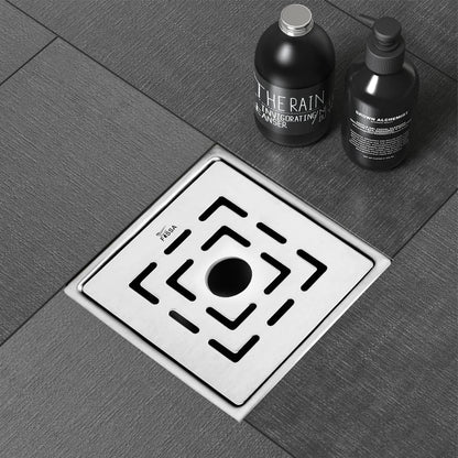 Fossa Apex 5"X5" Inch with Hole Floor Drain, Premium Stainless Steel, for Bathroom Grating Square Floor Drain Jali, Matte Finish