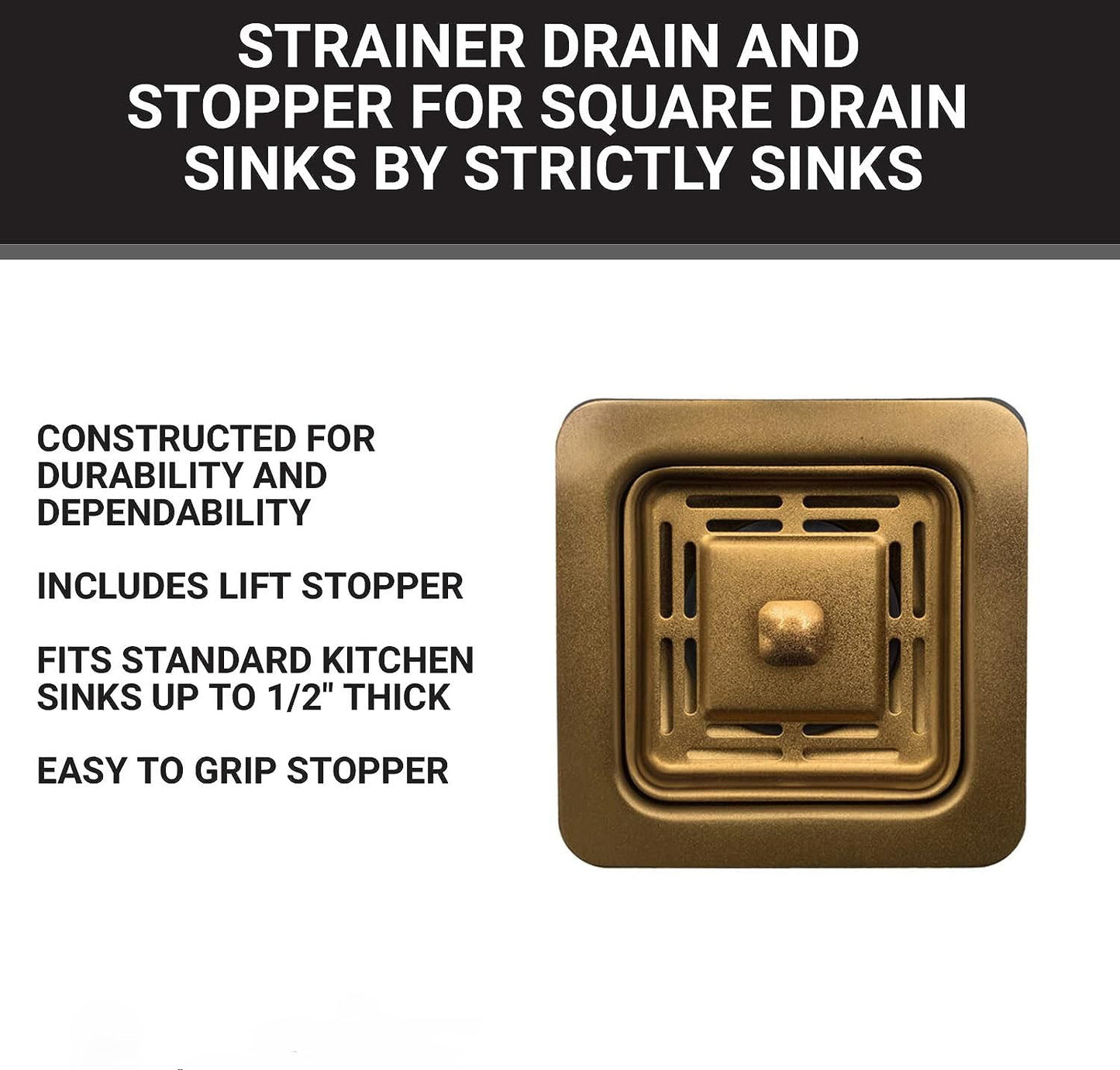 Fossa Stainless Steel Waste Coupling For Kitchen Sinks (Gold)